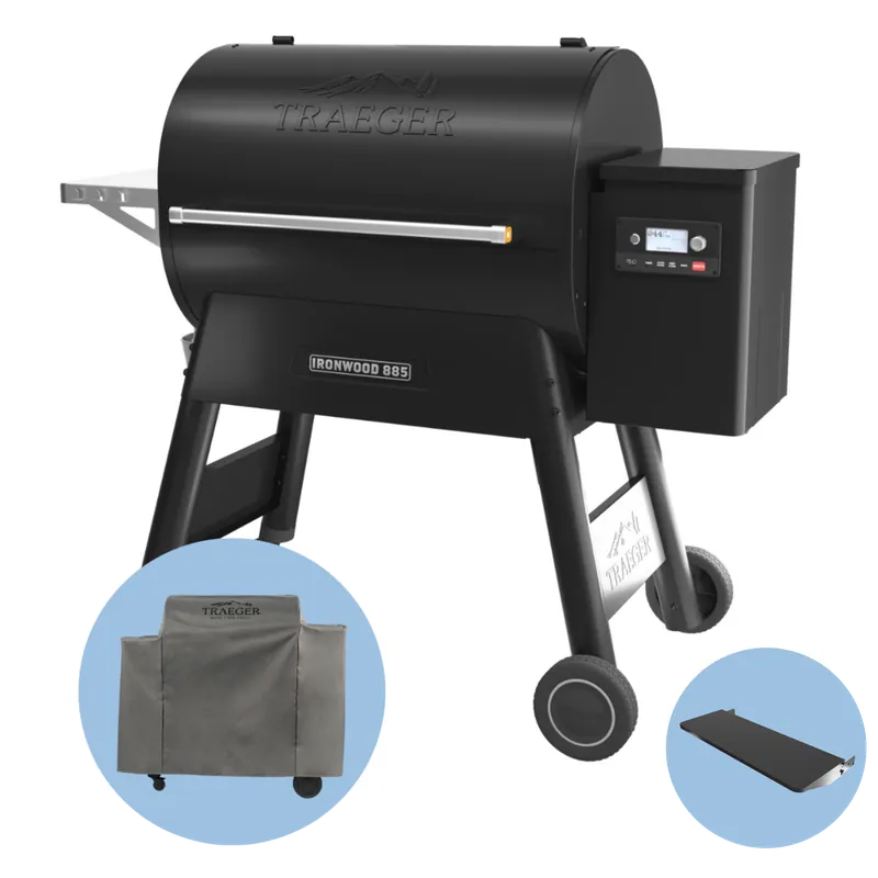 Meistverkauft TRAEGER Ironwood 885 schwarz, inkl. Abdeckhaube und Frontablage
